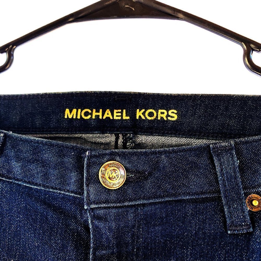NWT Michael Kors Mid Rise Skinny Jeans Dark Blue Women Jeans Size 6 - Picture 4 of 8